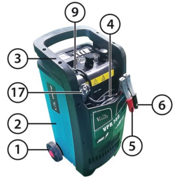 Autobatterie-Ladegerät - Starthilfe - 12/24 V - 70 A - kompakt