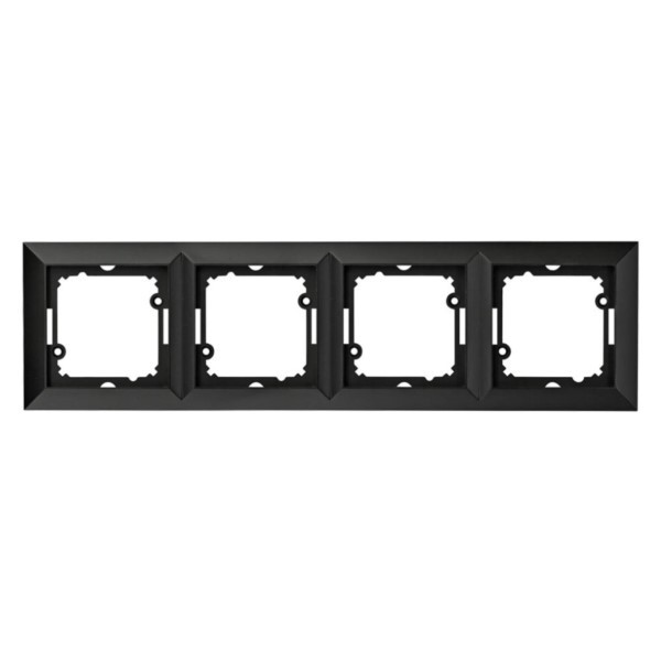 Abdeckrahmen 4-fach Premium schwarz Timex Ra-4 Pr CZ