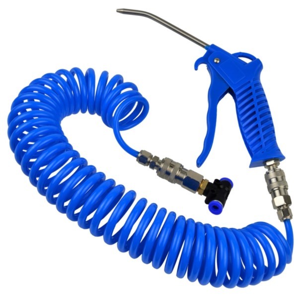 Blaspistole + Spiralschlauch 5m + T-Stück Geko G01165