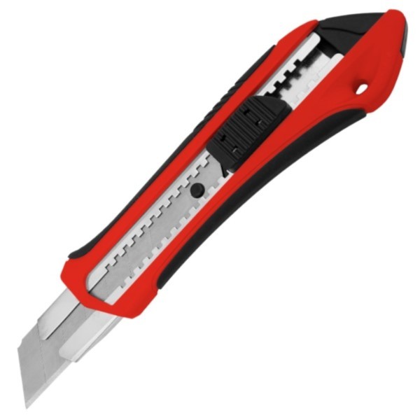Cuttermesser 25mm Metallgriff gummiert Führung PRO-NU018