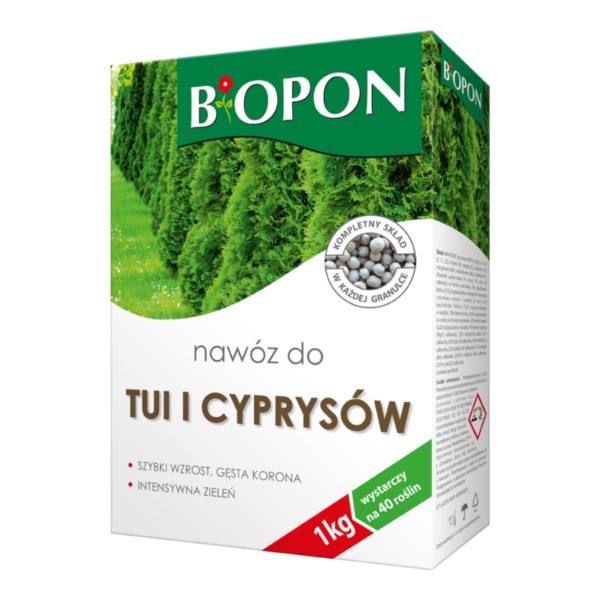 Dünger für Thuja und Zypressen Granulat 1kg Karton Bopon