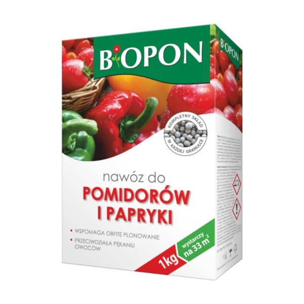 Dünger für Tomaten und Paprika Granulat 1kg Karton 33m² Bopon