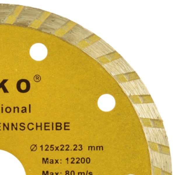 Diamanttrennscheibe 125x22,2mm Vollrand turbo 8mm profi Geko G00261