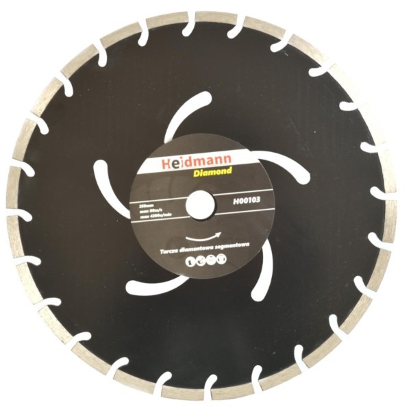 Diamanttrennscheibe 350x25,4mm Segmenthöhe 10mm schwarz Heidmann H00103