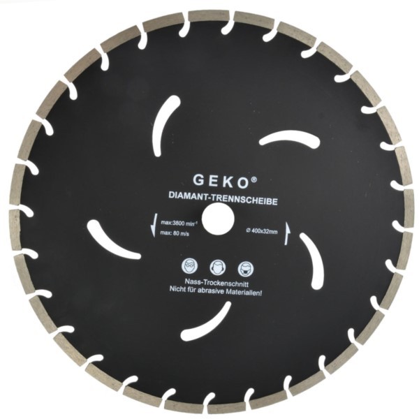Diamanttrennscheibe 400x32mm Segmenthöhe 10mm schwarz Geko G00298