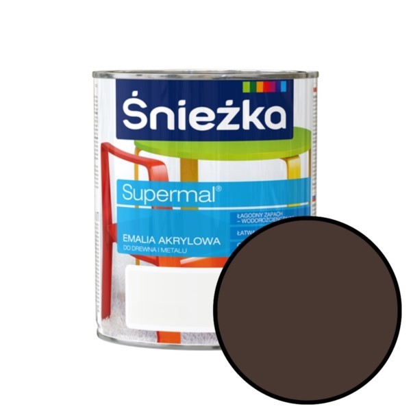 Emaille Supermal Acryl 0,8L Braun Schokolade halbeglanz RAL8017 Śnieżka 91021185