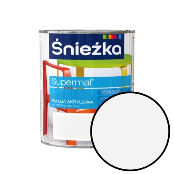 Emaille Supermal Acryl 0,8L weiß Glanz Śnieżka