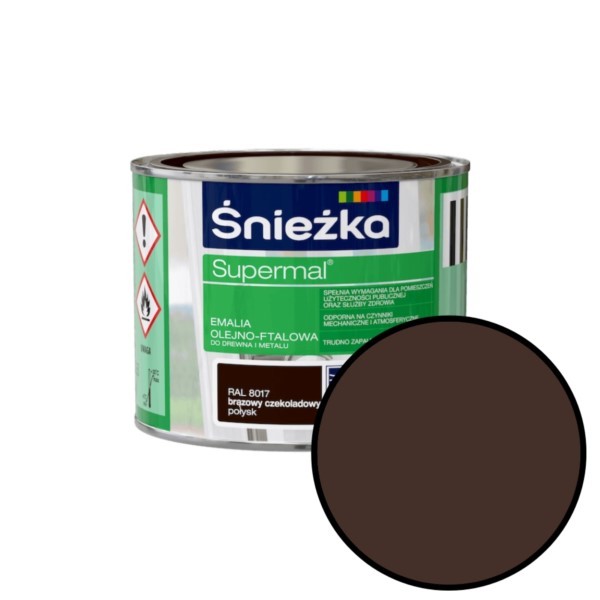 Emaille Supermal Öl-Alkyd 0,2L braun schokolade Glanz RAL8017 Śnieżka