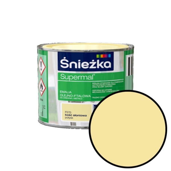 Emaille Supermal Öl-Alkyd 0,2L elfenbein Glanz F570 Śnieżka