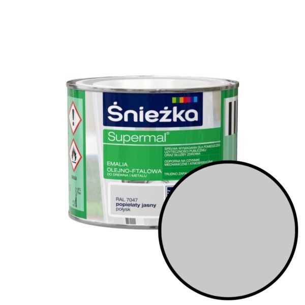 Emaille Supermal Öl-Alkyd 0,2L hellgrau Glanz F566 Śnieżka