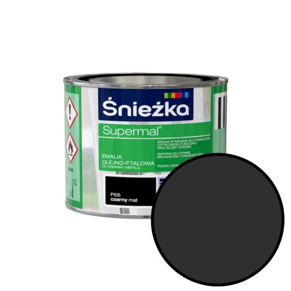 Emaille Supermal Öl-Alkyd 0,2L schwarz matt F105 Śnieżka
