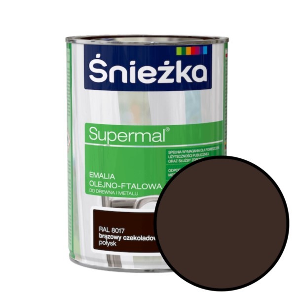 Emaille Supermal Öl-Alkyd 0,8L braun schokolade Glanz RAL8017 Śnieżka