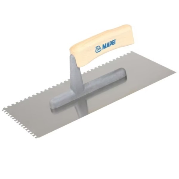 Glättekelle 27x13cm Zahnkelle 4mm rostfrei Holzgriff Mapei Fliesenkelle