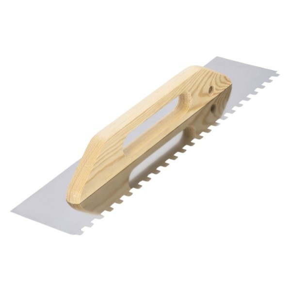 Glättekelle 48x13cm Zahnkelle 8mm rostfrei Schweizer Holzgriff Gold Tools 6052 Fliesenkelle