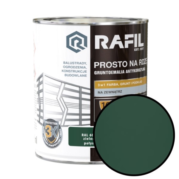Grundierungslack direkt auf Rost 0,75L moosgrün glänz Rafil 91020986