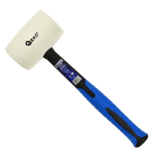 Gummihammer 850g Glasfasergriff weiß Geko G72256 24oc