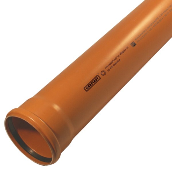 KG-Rohre PVC 160x1000x3,2mm Kanalgrundrohre orange SN 2 Kanplast KZ-RV-06-0-10-2W-P
