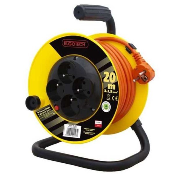 Kabeltrommel 20m 3x1,5mm² PVC 4x230V Elgotech PZB1-40-20Y