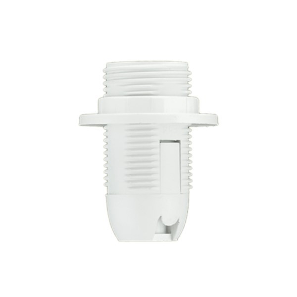 Lampenfassung E14 Thermoplast Weiß mit Ring zur Fixierung Pawbol D.3027B