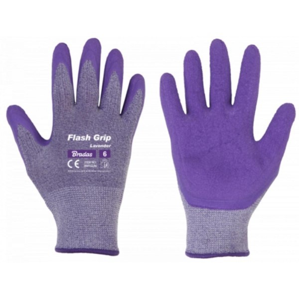 Latexbeschichteter Strickhandschuhe Flash Grip Lavender Größe 6 Bradas
