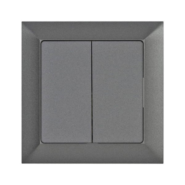 Lichtschalter unterputz 2-fach Premium graphit Timex WP-2 Pr GR
