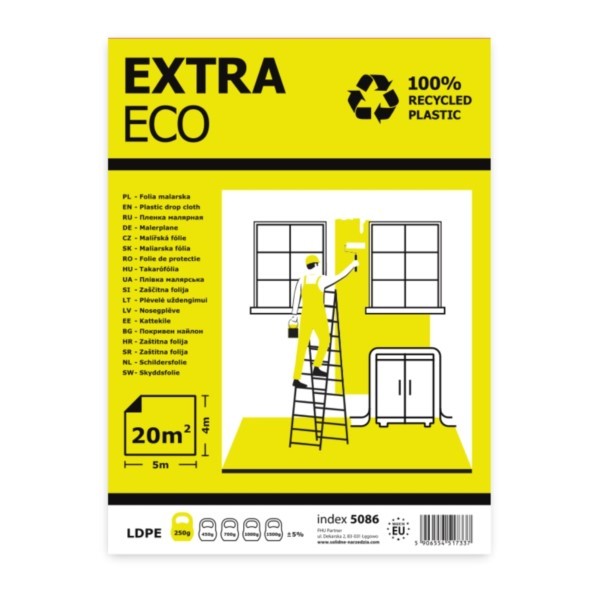 Malerfolie 4m x 5m LDPE 12,5g/m² Extra Eco Solid 5086