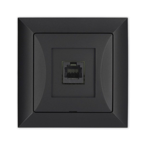 Netzwerkdose unterputz 2 x RJ45 Premium schwarz Timex GTP-22 Pr CZ