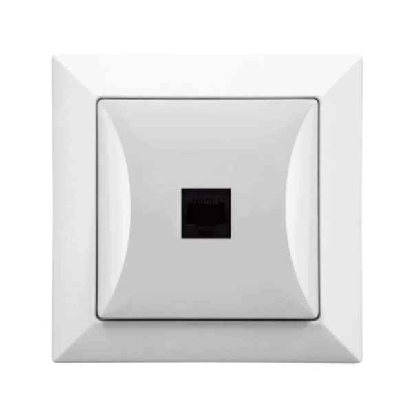 Netzwerkdose unterputz RJ45 Opal weiß Timex GTP-12 Op BI 