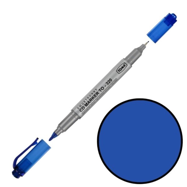 Permanentmarker blau ⌀0,5/0,8mm zweiseitig Toma TO-3202