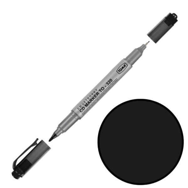 Permanentmarker schwarz ⌀0,5/0,8mm zweiseitig Toma TO-3200