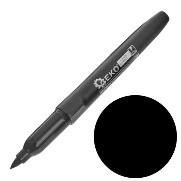 Permanentmarker schwarz ⌀1,0-1,5mm Set 2St Geko G29023