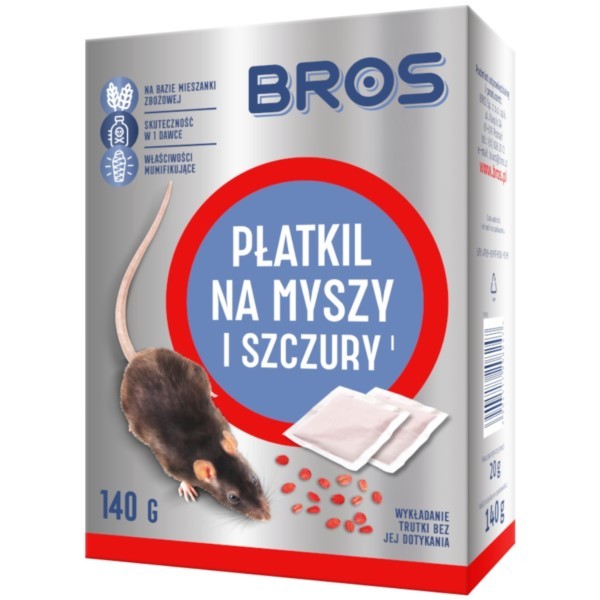 Präparat gegen Mäuse und Ratten Płatkil 140g BROS
