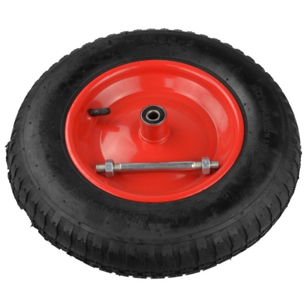 Schubkarrenrad 3.50-8 2-Leinen Geko G71040 Rad gepumpt rot mit Achse