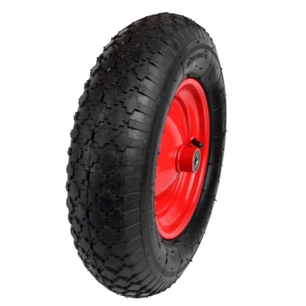 Schubkarrenrad 4.80/4.00-8 2-Leinen Geko G71012 Rad gepumpt rot mit Achse