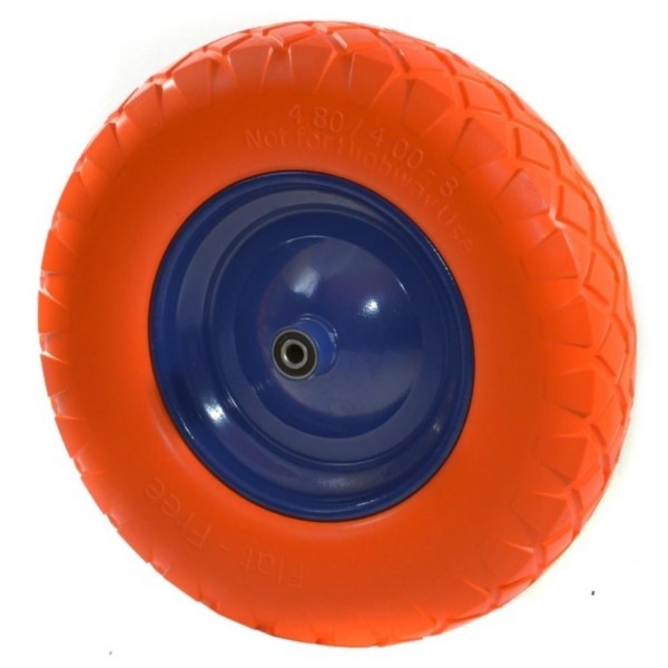 Schubkarrenrad 4.80/4.00-8 polyurethan Kraft&Dele KD462 Rad voll orange mit Achse