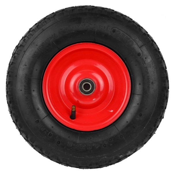 Schubkarrenrad 4.80-6 2-Leinen Geko G71006 Rad gepumpt rot mit Achse
