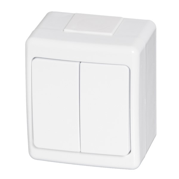 Serienschalter Aufputz Beta Weiß IP44 Pawbol D.3110W2