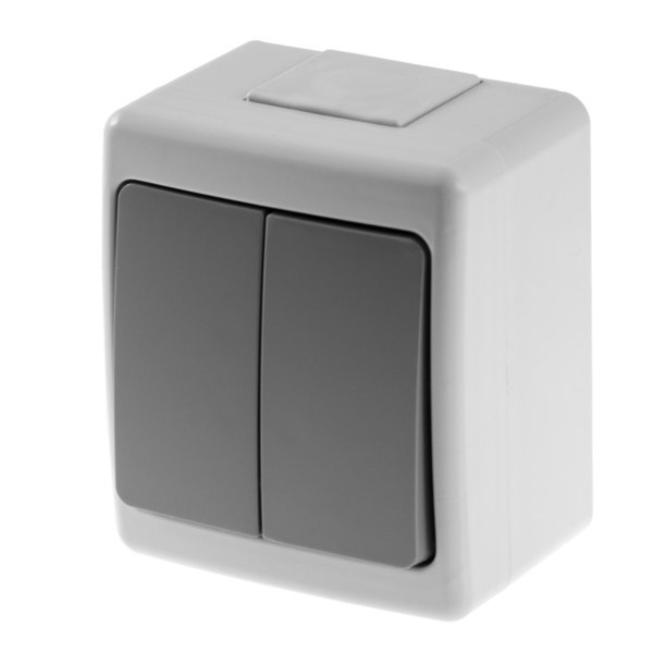 Serienschalter Aufputz Beta1 Grau IP44 Pawbol D.3610W2