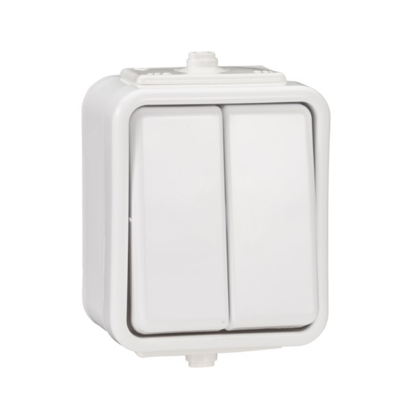Serienschalter Aufputz Cedar Weiß IP44 Schneider WNT500C01