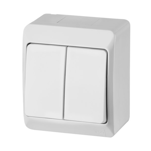 Serienschalter Aufputz Hermes Weiß IP44 Elektroplast 0332-02