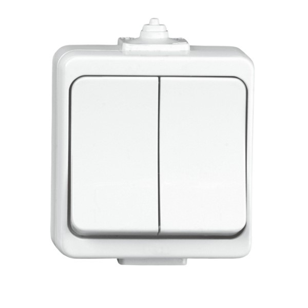 Serienschalter Aufputz Jantar Weiß IP44 Timex WNT-2Jb