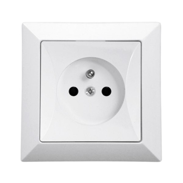 Steckdose unterputz 1-fach Opal weiß Typ E (CEE 7/5) Timex GPt-16 Op BI
