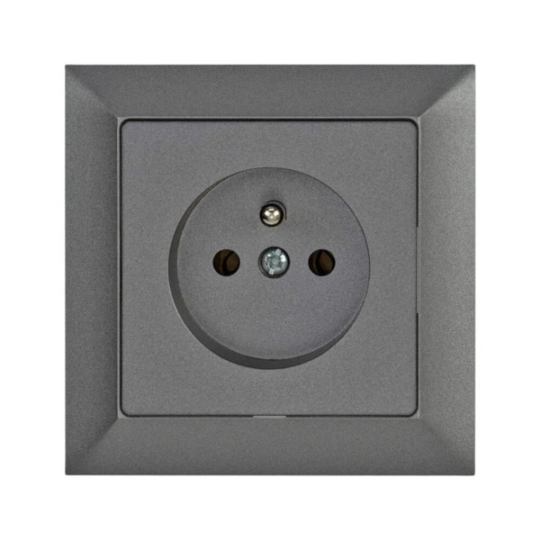 Steckdose unterputz 1-fach Premium graphit Typ E (CEE 7/5) Timex GPt-16 Pr GR