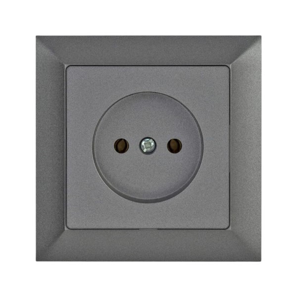Steckdose unterputz 1-fach Premium graphit ohne Berührungsschutz Timex GPt-15 Pr GR