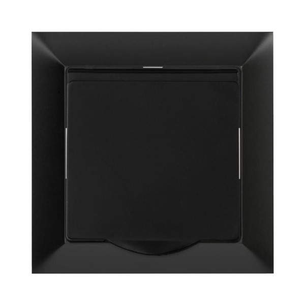 Steckdose unterputz 1-fach Premium schwarz Klappe Timex GPt-16 PrH CZ