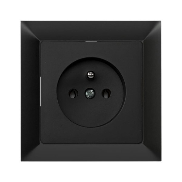 Steckdose unterputz 1-fach Premium schwarz Typ E (CEE 7/5) Timex GPt-16 Pr CZ