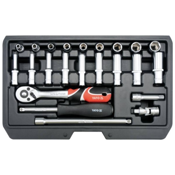 Steckschlüsselsatz 1/4” Umschaltknarre 23-teiliges Yato YT-14451