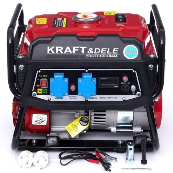 Stromerzeuger 1500 W 230 V 12 V benzin 3 PS Kraft&Dele KD150