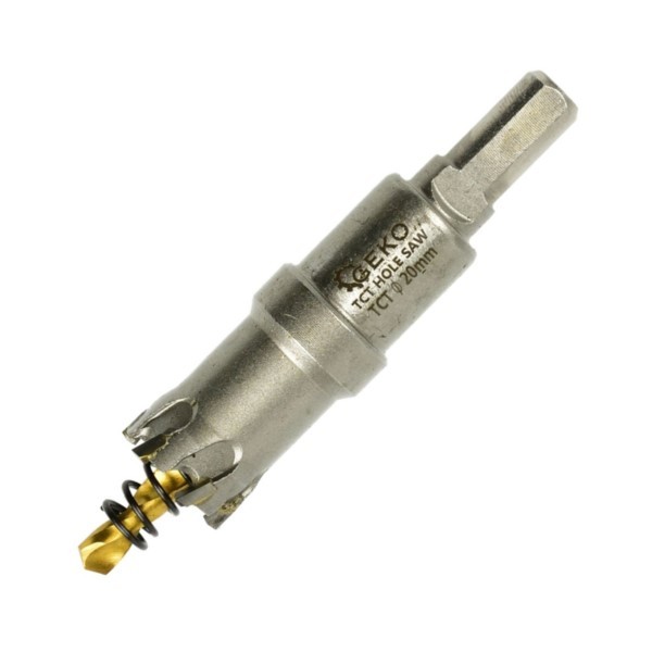 TCT-Lochsäge Hartmetall ⌀20mm Stift 10mm für Stahl 25mm Geko G39682