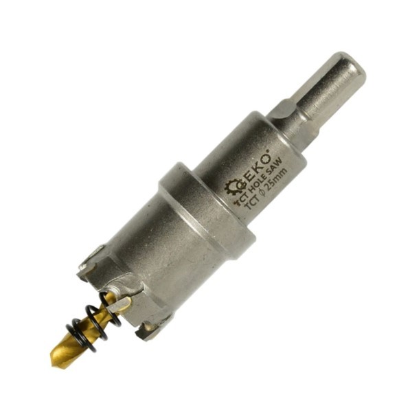 TCT-Lochsäge Hartmetall ⌀25mm Stift 10mm für Stahl 25mm Geko G39684